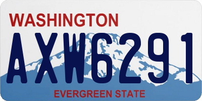 WA license plate AXW6291