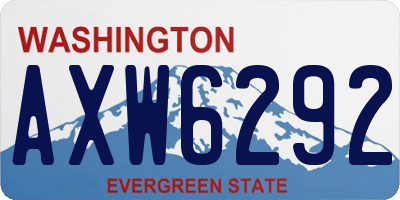 WA license plate AXW6292