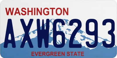 WA license plate AXW6293