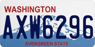 WA license plate AXW6296