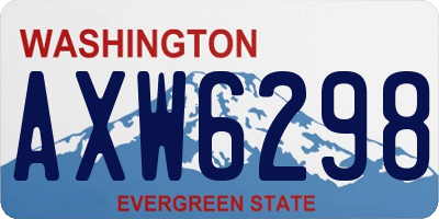 WA license plate AXW6298