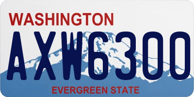 WA license plate AXW6300