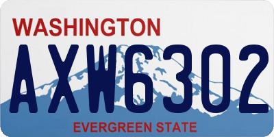 WA license plate AXW6302