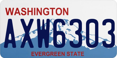 WA license plate AXW6303