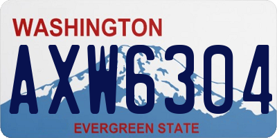 WA license plate AXW6304