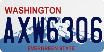 WA license plate AXW6306