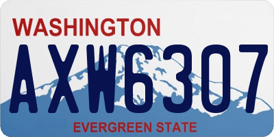 WA license plate AXW6307