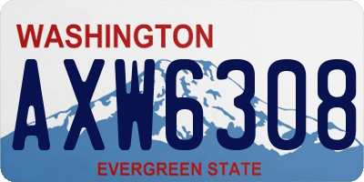 WA license plate AXW6308