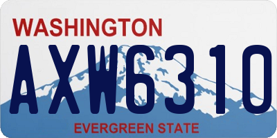 WA license plate AXW6310