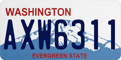 WA license plate AXW6311
