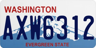 WA license plate AXW6312
