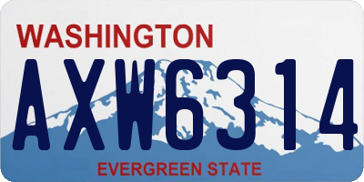 WA license plate AXW6314