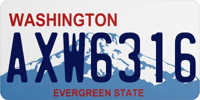 WA license plate AXW6316