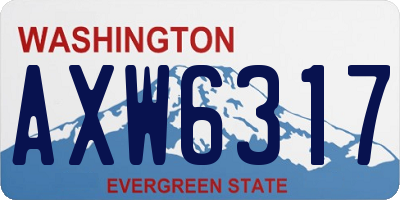 WA license plate AXW6317