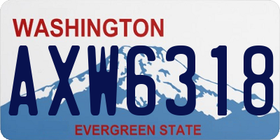 WA license plate AXW6318