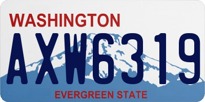 WA license plate AXW6319