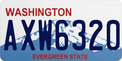 WA license plate AXW6320