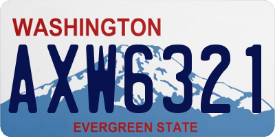 WA license plate AXW6321