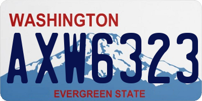 WA license plate AXW6323