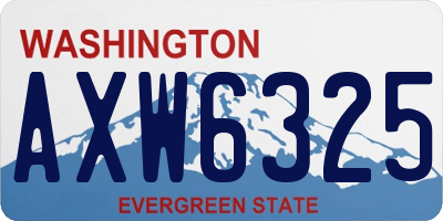 WA license plate AXW6325