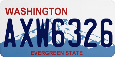 WA license plate AXW6326