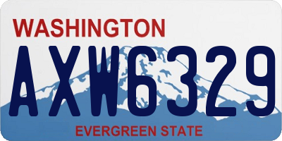 WA license plate AXW6329