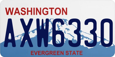 WA license plate AXW6330