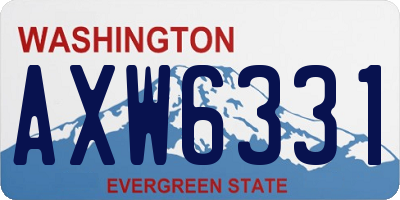 WA license plate AXW6331