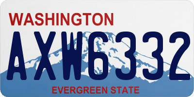 WA license plate AXW6332