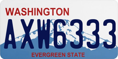 WA license plate AXW6333