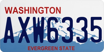WA license plate AXW6335