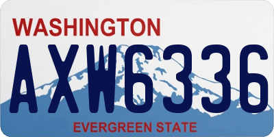 WA license plate AXW6336