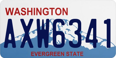 WA license plate AXW6341