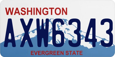 WA license plate AXW6343
