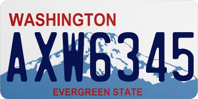 WA license plate AXW6345