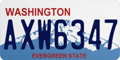 WA license plate AXW6347