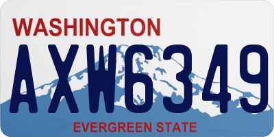 WA license plate AXW6349