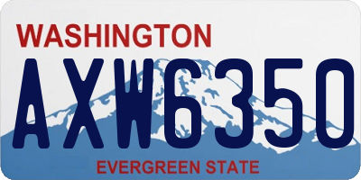 WA license plate AXW6350