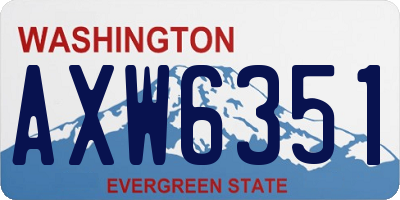 WA license plate AXW6351