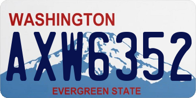 WA license plate AXW6352