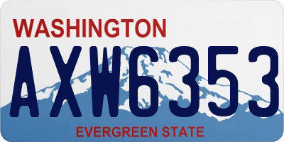 WA license plate AXW6353