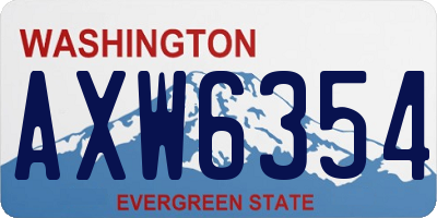 WA license plate AXW6354