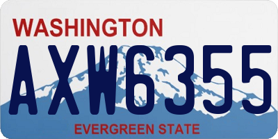 WA license plate AXW6355