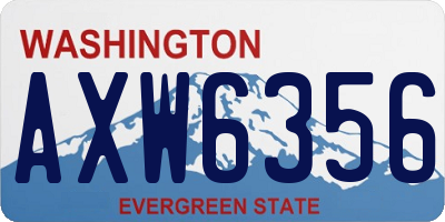WA license plate AXW6356