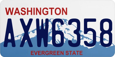 WA license plate AXW6358