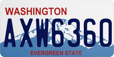 WA license plate AXW6360