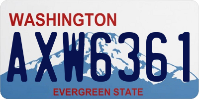 WA license plate AXW6361