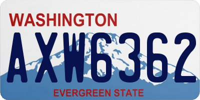 WA license plate AXW6362