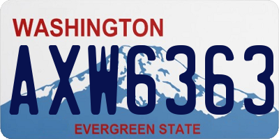 WA license plate AXW6363
