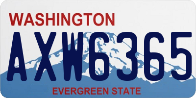 WA license plate AXW6365